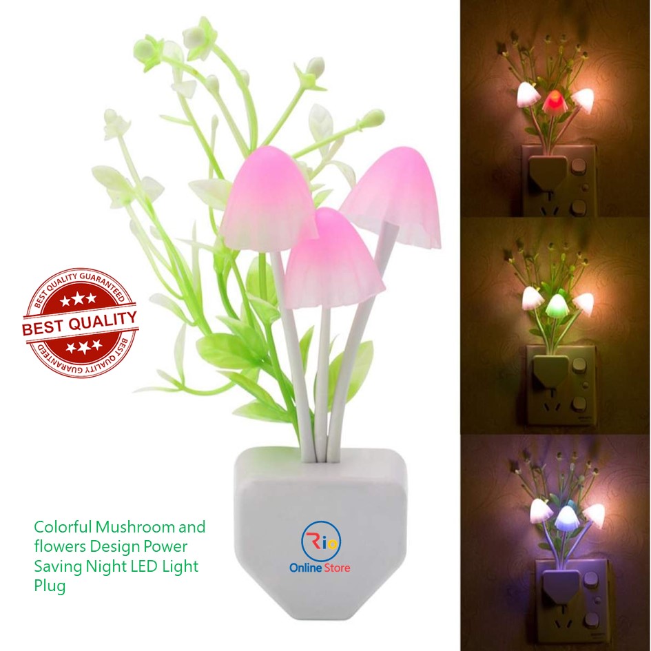 Sensor Night Light Mushroom LED Wall Lamp Romantic Colorful Home Bedroom Decor